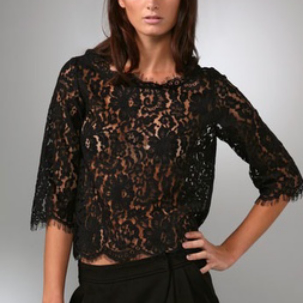 Joie - Elvia lace top - black Navy